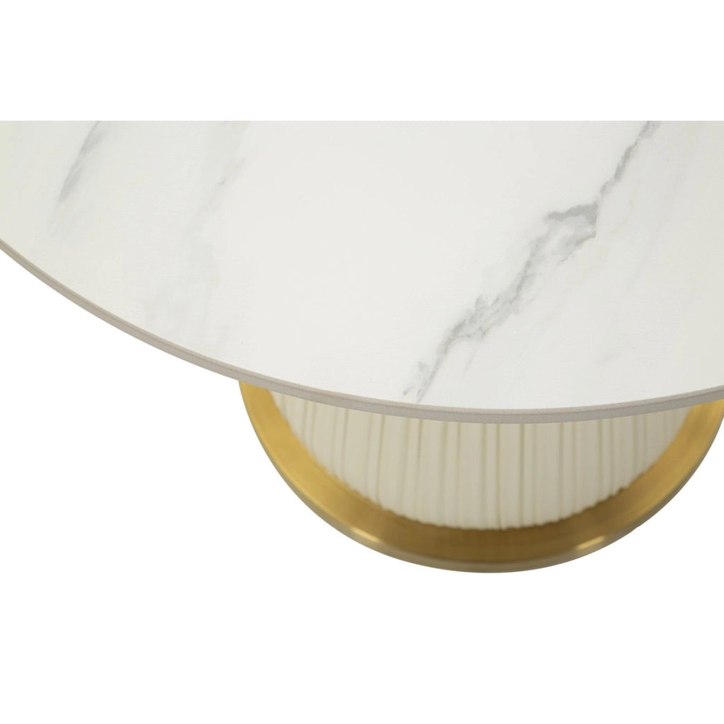 Tavolino VKH704, Beige, Ceramica, 54x60x60 cm
