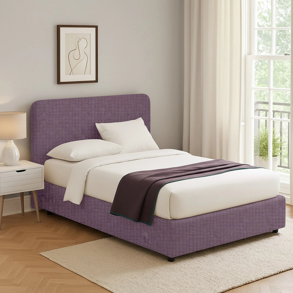 Reading, Letto Singolo Sfoderabile Made in Italy, Viola Lilla