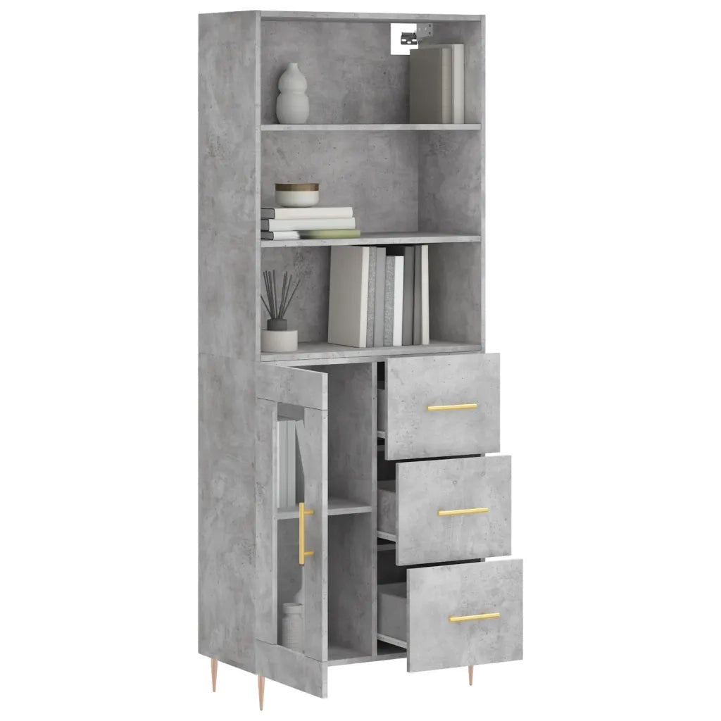 Credenza Grigio Cemento 69,5x34x180 cm in Legno Multistrato 3189497