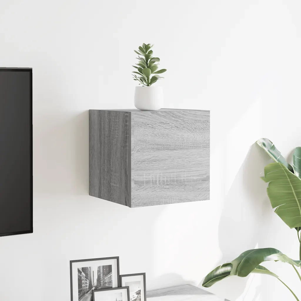 Armadietti TV Montati a Parete Grigio Sonoma 30,5x30x30 cm 815138