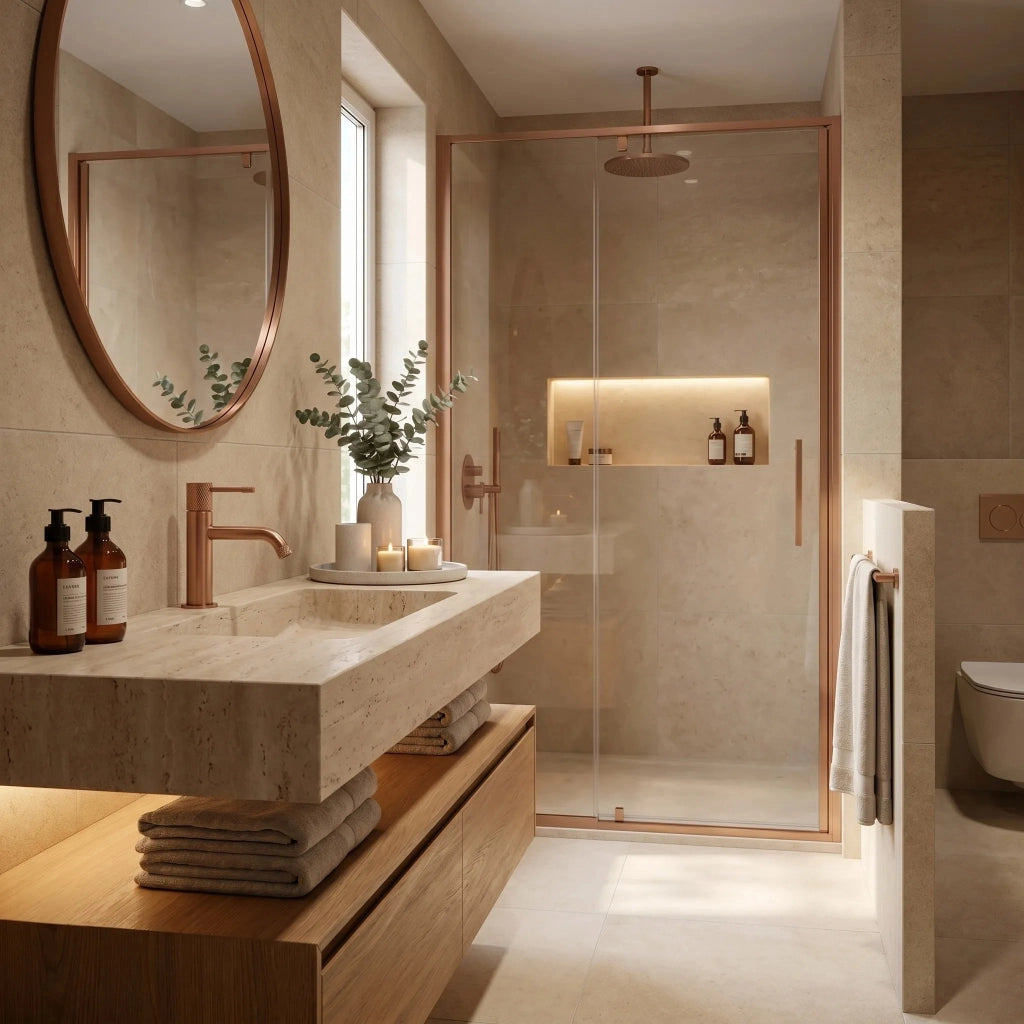 Rubinetto Da Lavabo Rea Venti Brush Copper Low