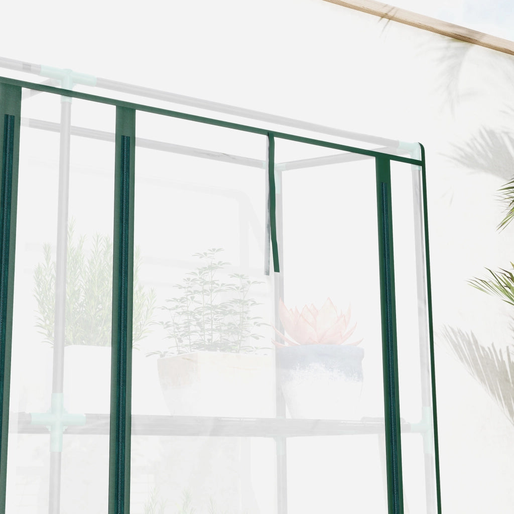Serra da giardino con scaffali 3 porte scorrevoli ¨C zephmum ¨C trasparente 215x46x151 cm