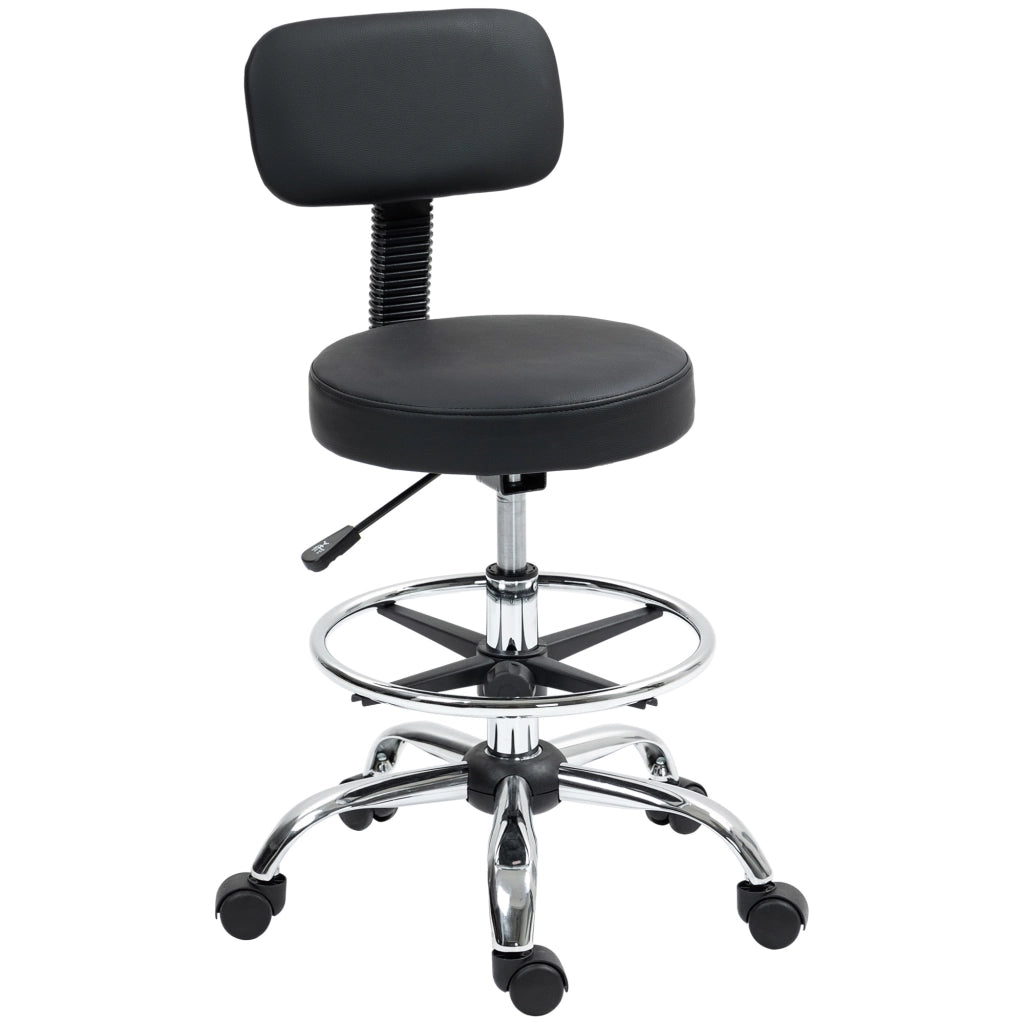 Sedia da ufficio con poggiapiedi ¨C zephmum ¨C nero, similpelle, metallo