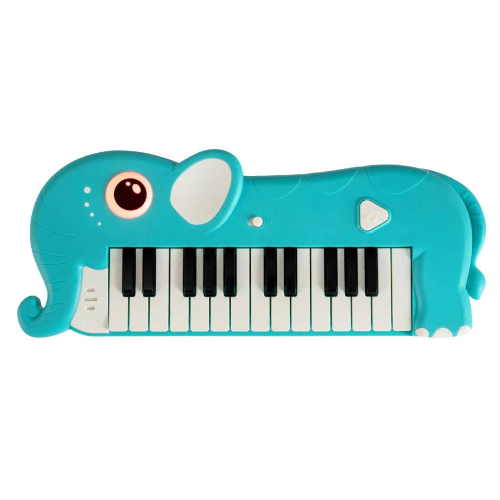 Tastiera pianoforte bambini 25 tasti dinosauro elefante digitale musica-Tastiera luci educativo musicale portatile giocattolo bambini 3+ anni Blu