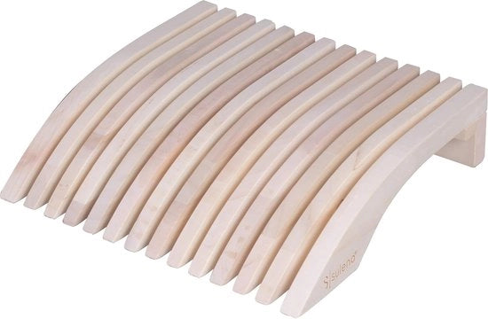 Supporto per la testa in sauna realizzato con legno di betulla robusto, supporto per il collo, supporto per la testa, cuscino per la testa in sauna, supporto per la testa per sauna.