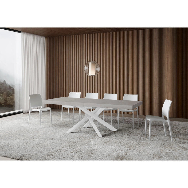 Tavolo allungabile 120/224x90 cm Volantis Premium telaio Bianche - Cashmere