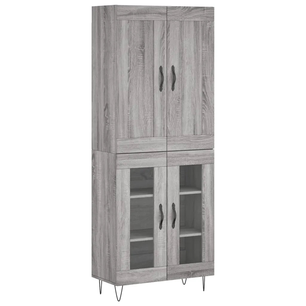 Credenza Grigio Sonoma 69,5x34x180 cm in Legno Multistrato 3199655
