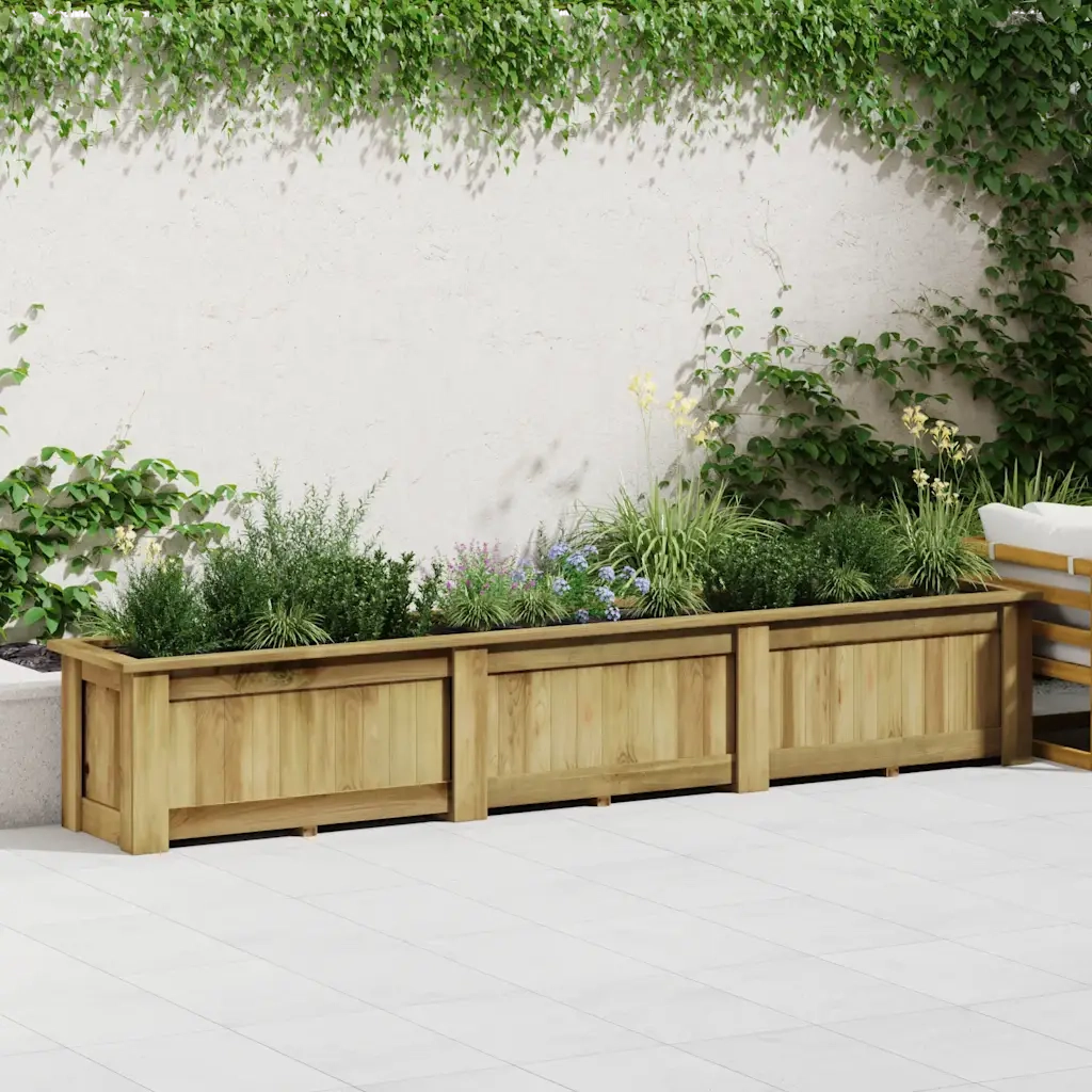 Fioriera Rialzata 291x50x50 cm in Legno di Pino Impregnato