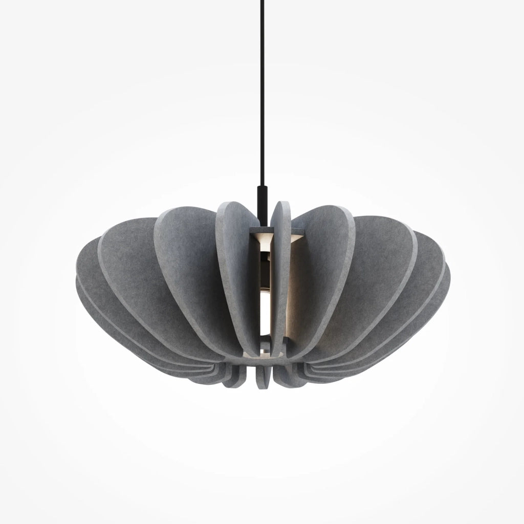 Sospensione Contemporanea Cambio Alluminio Nero Feltro Grigio Chiaro 1 E27 D58