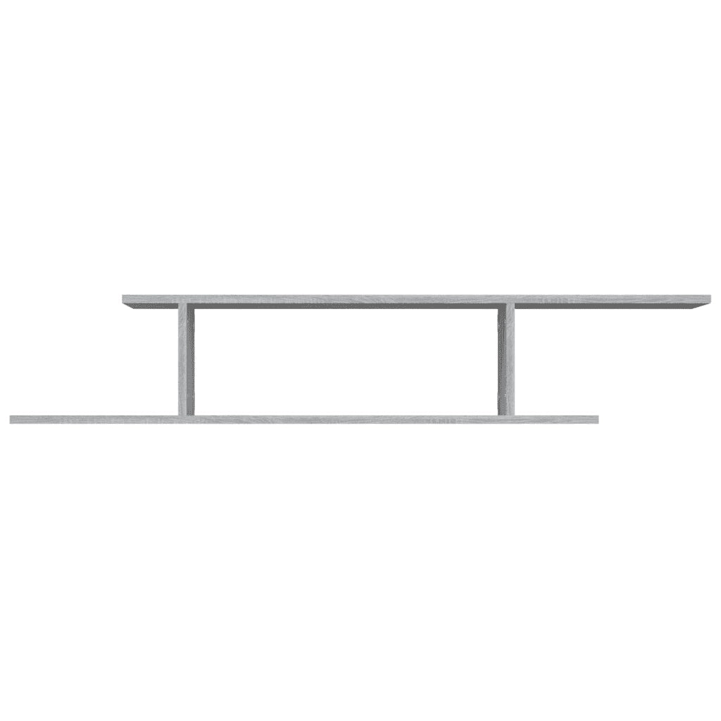 Scaffale TV Parete-Mensole a Muro Grigio Sonoma 125x18x23 cm Legno Multistrato