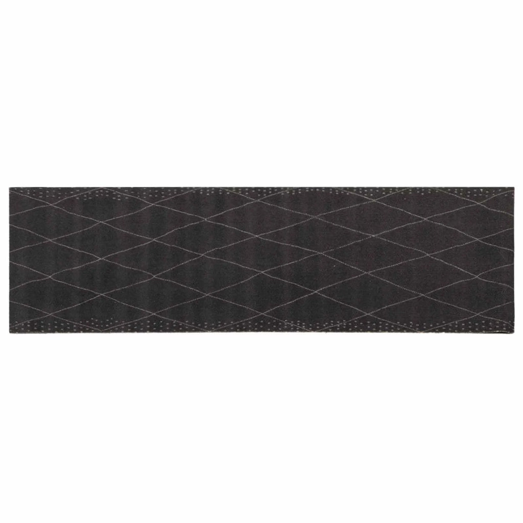 Tappeto da Cucina antracite a quadretti 180 x 60 cm 42045729