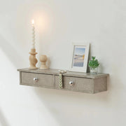 Mensola da Parete Geeste Comodino Sospeso con 2 Cassetti 60 x 15 x 10 cm - Effetto Cemento Chiaro [en.casa]