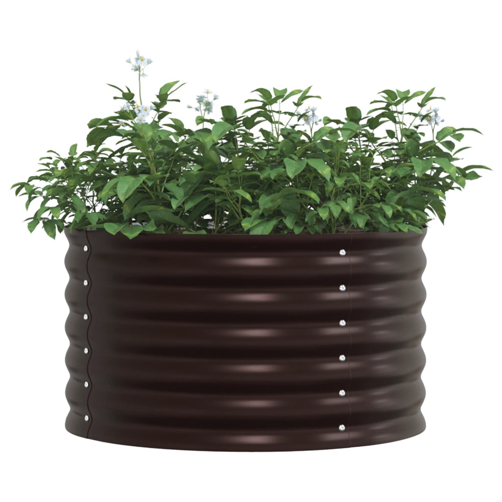 Letto da Giardino Rialzato Marrone 80x80x44 cm in Acciaio Galvanizzato