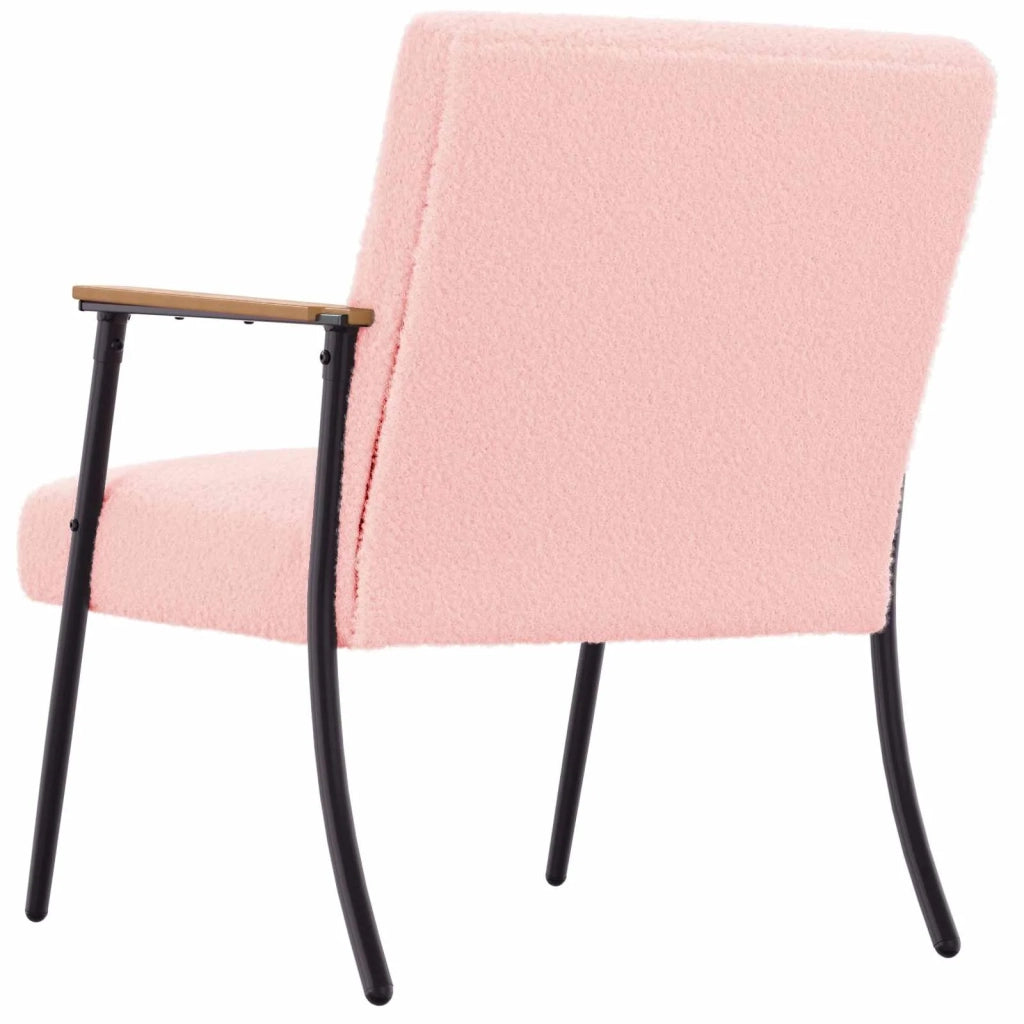 Divano Sedia-Poltrona Rosa Tessuto simile alla lana ricci