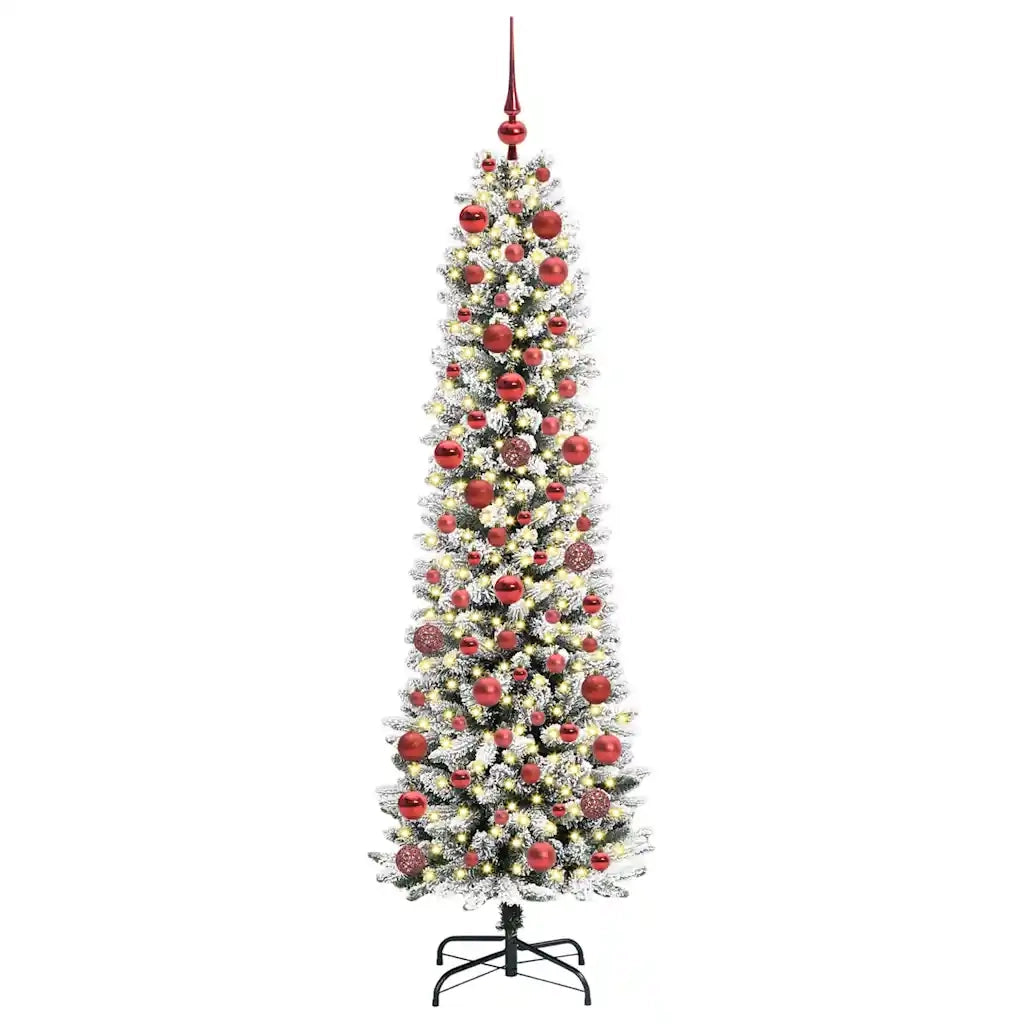Albero di Natale Artificiale-Albero Natalizio con 300 LED Bianco 180 cm 205991
