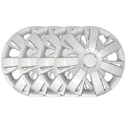 Trade Shop - Set 4 Copricerchi Copriruota Coppa Ruota Borchie Auto Universale 15" Silver -