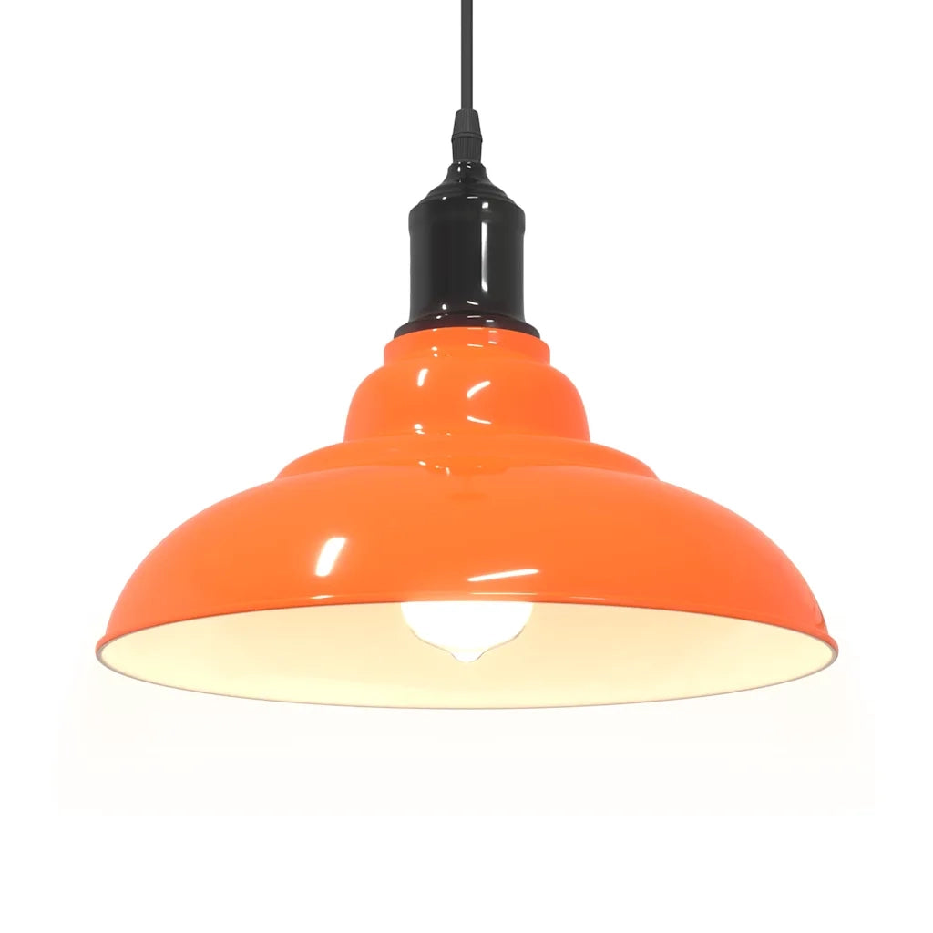 Lampada Sospensione Regolabile E27 Arancio Lucido ?31cm Metallo CFW4959025