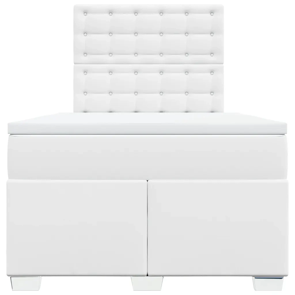 Giroletto a Molle con Materasso Bianco 120x190 cm in Similpelle