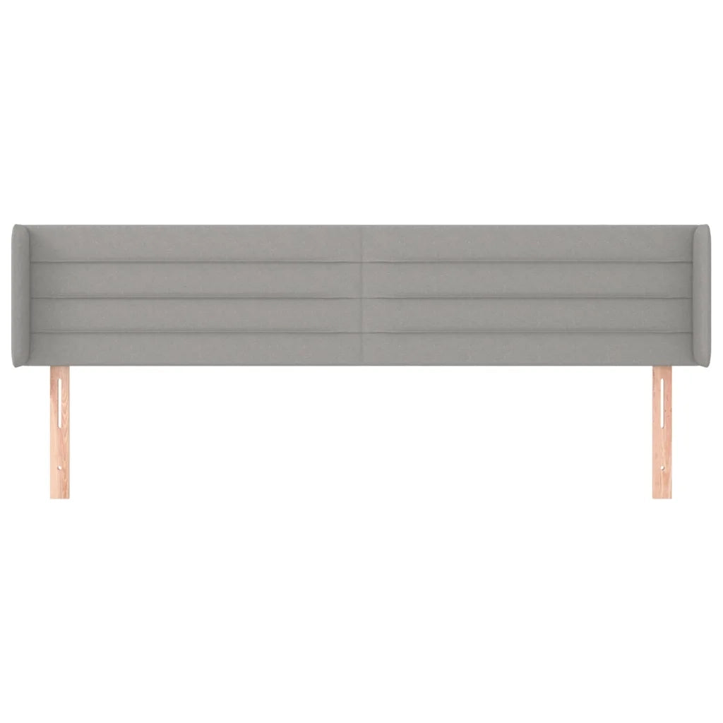 Testiera ad Orecchio-Testata con Orecchie Grigio Chiaro 203x16x78/88 cm in Tessuto 796669