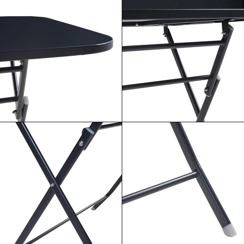 Tavolo da giardino pieghevole 110 x 70 x 71 cm nero 03_0011034