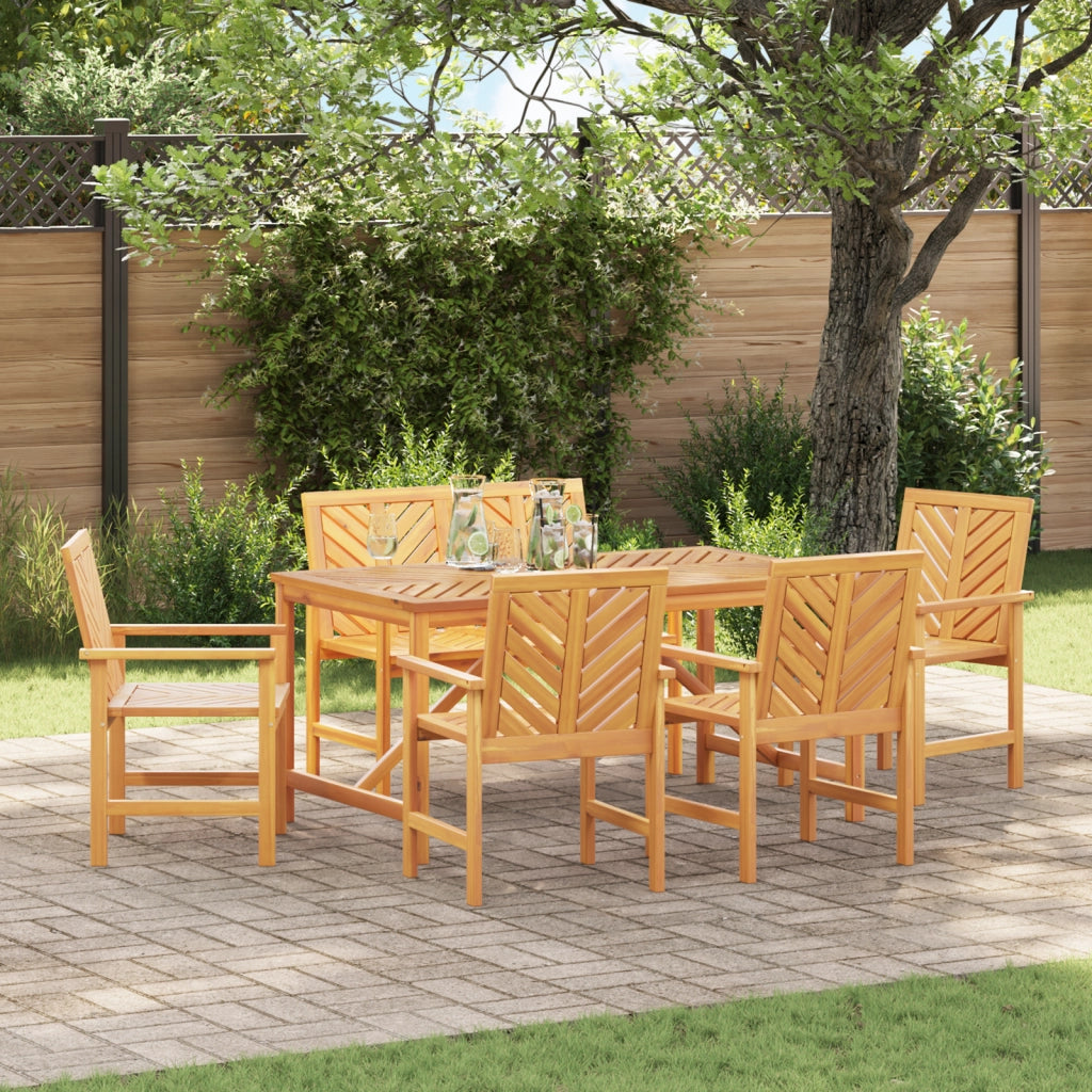 Set da pranzo da giardino 5 pezzi in legno massello di acacia