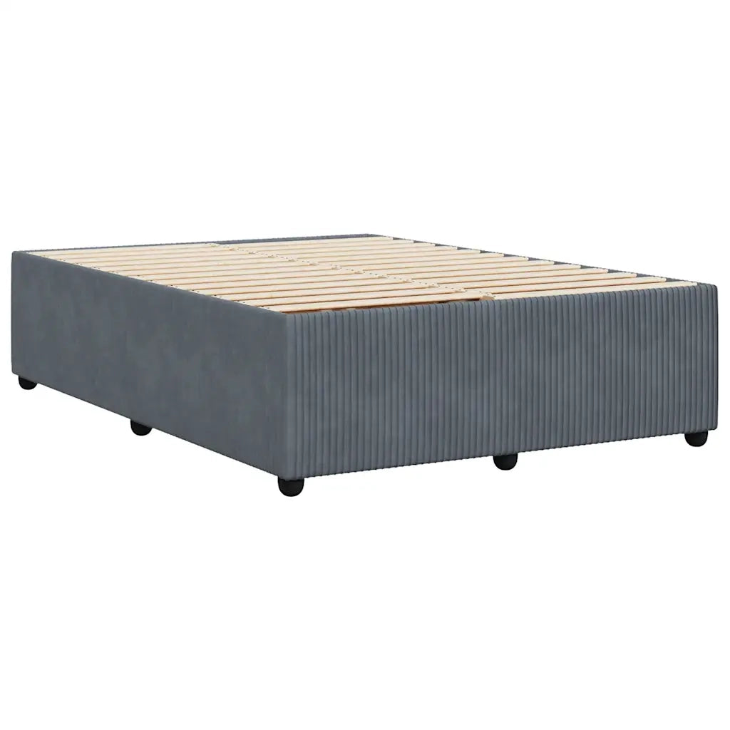 Giroletto senza Materasso Grigio Scuro 160x200 cm Velluto 3285019