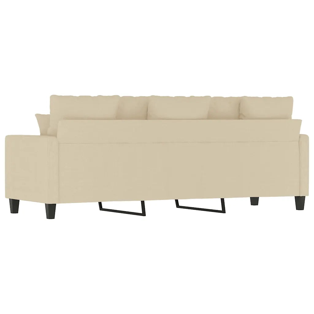 vidaXL Divano a 3 Posti Crema 180 cm in Tessuto