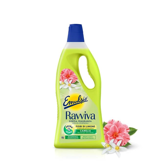 SET 6 EMULSIO DETERSIVO PAVIMENTO LIQUIDO 1LT RAVVIVA FIORI DI LIMONE E CAMELIA