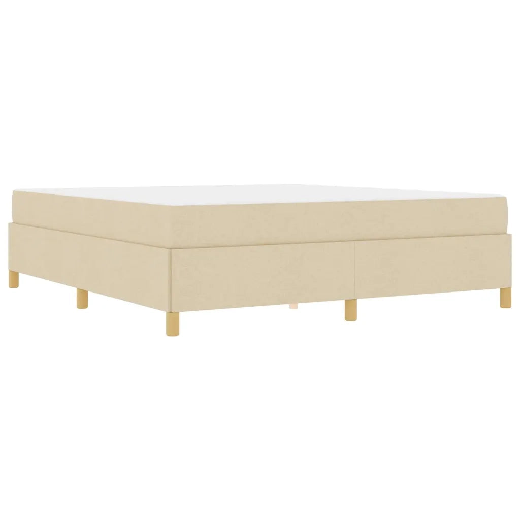 vidaXL Letto a molle Crema e Beige e Bianco 180 x 200 cm Tessuto