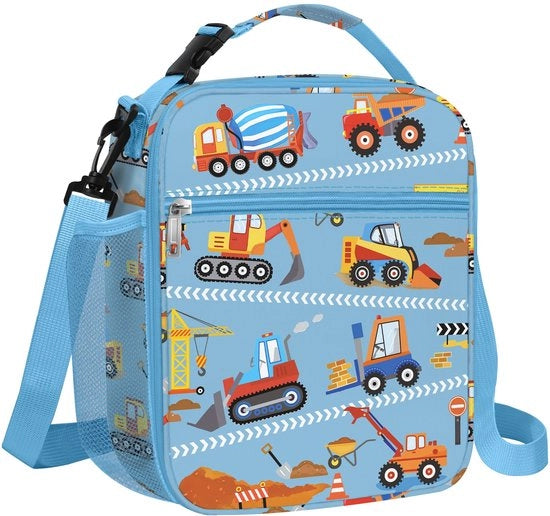 Borsa Auto Isolante per Picnic per Bambini, Piccola Borsa per Vettura Scuola, Costruzione Rossa, Impermeabile