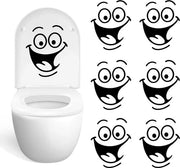 6 Sticker WC per Bagno - Sticker Occhiali WC - Sticker Coperchio Chiusura - Sticker Decorazione Bagno