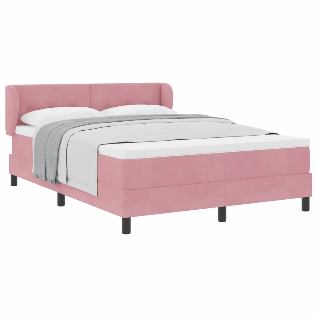 Letto a molle con testiera Rosa 160 x 200 cm Velluto 3340399