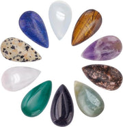 Pietre dure naturali - Cabochons a goccia - Per creare gioielli - 10 pezzi - Quarzo e Agata - Progetti creativi - Adatto per...