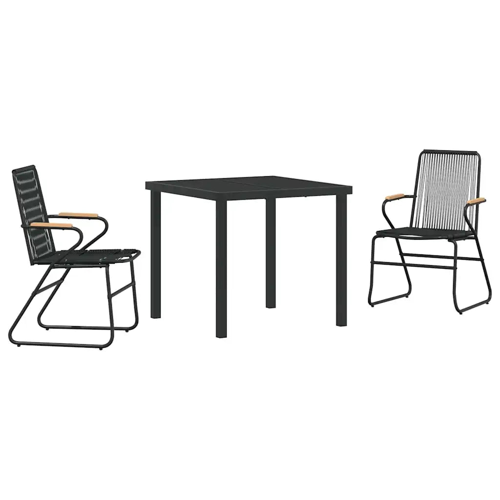Set da Pranzo per Giardino 3 pcs Nero 3379170