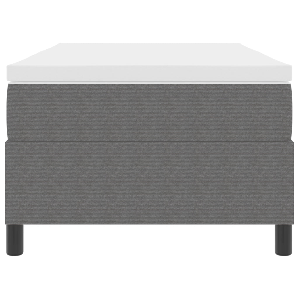 Letto con Box Spring e Materasso Grigio Chiaro 80x200 cm Tessuto in Corduroy