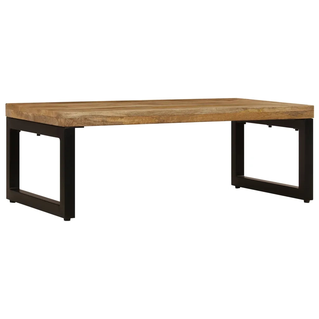 Tavolino da salotto | Tavolino da caff¨¨ | Tavolino da Soggiorno 100x50x35 cm Legno Massello Mango e Acciaio
