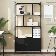 Libreria con Ante Nera 76,5x30x154,5 cm Legno Multistrato 833348