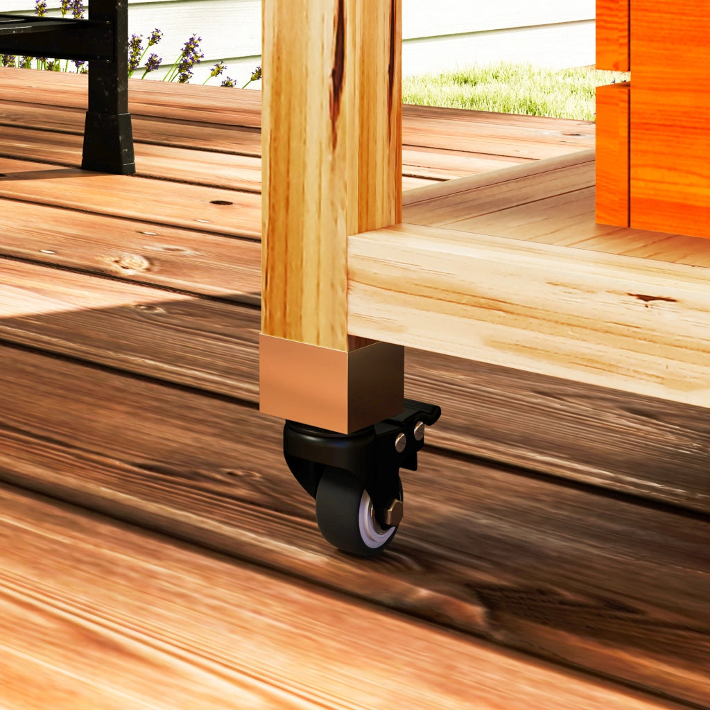 Isola Cucina Esterno con Griglia e Armadio ¨C Zephmum ¨C Legno e Acciaio Inox Naturale