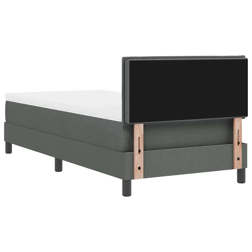 Letto a molle con materasso Grigio scuro 100 x 200 cm Tessuto 3342108