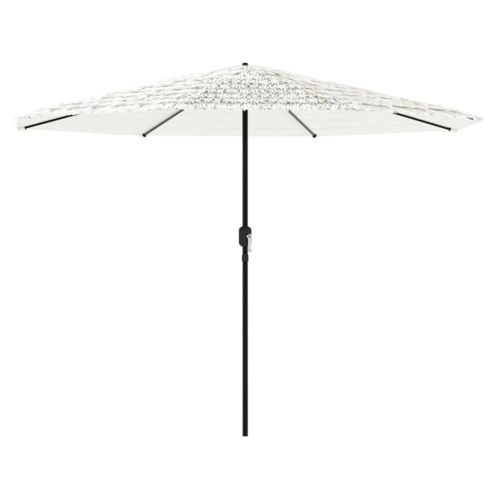 Ombrellone da giardino con palo in acciaio protezione UV e pioggia 388 x 388 x 248 cm design moderno poliestere bianco 02_0056411