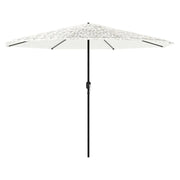 Ombrellone da giardino con palo in acciaio protezione UV e pioggia 388 x 388 x 248 cm design moderno poliestere bianco 02_0056411