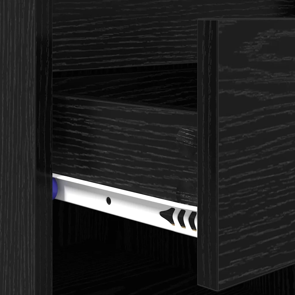 Mobile per scarpe con cassetto-Scarpiera Rovere Nero 102 x 36 x 60 cm 271928
