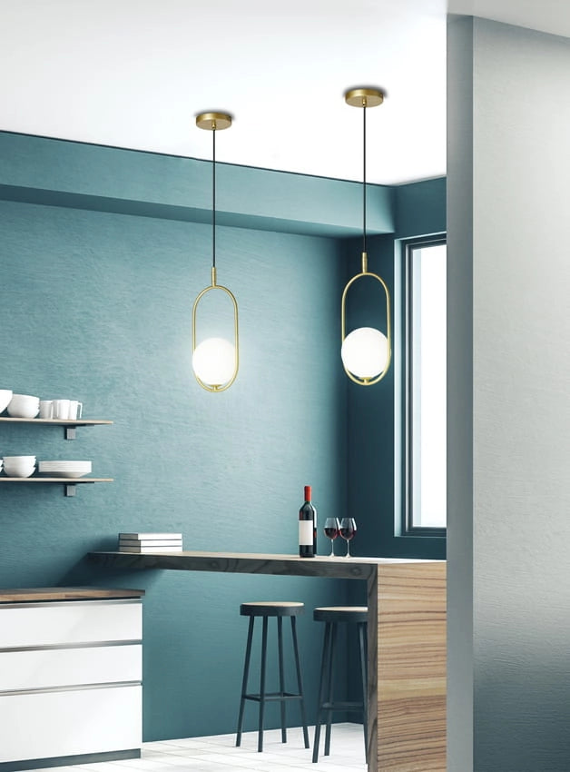 Lampada a sospensione Cordel 1 Candellux ottone G9