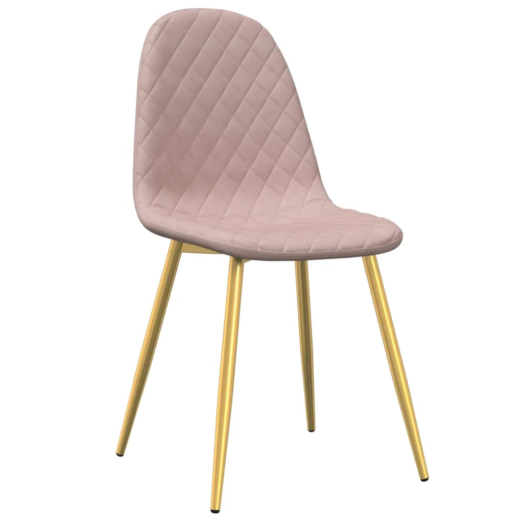 Sedie da Pranzo 4 pz Rosa in Velluto