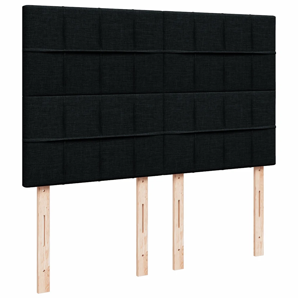 vidaXL Giroletto a Molle con Materasso Nero 140x190 cm in Tessuto