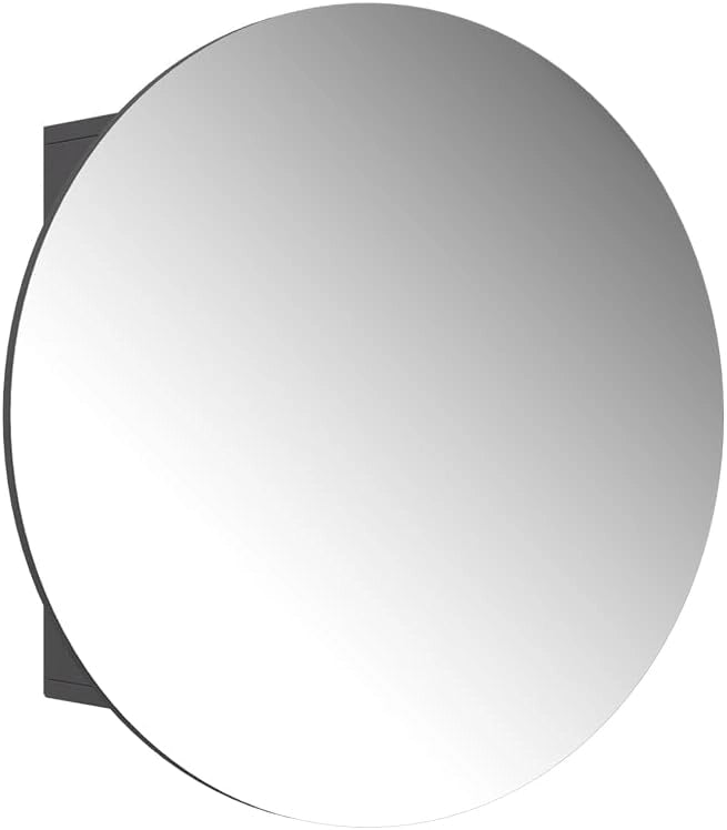 Specchio contenitore bagno Loki, Antracite, 70 x 70 cm con 2 scomparti