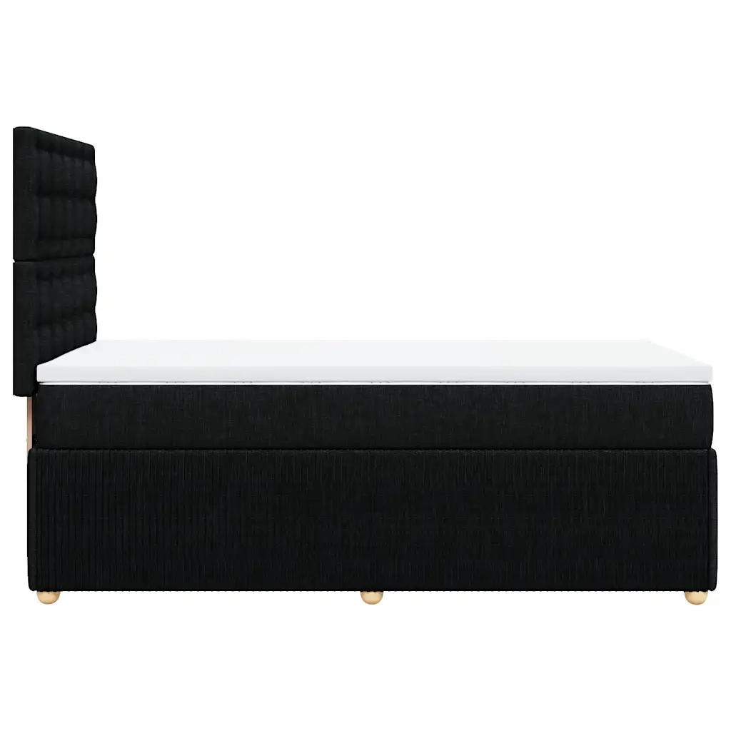 vidaXL Giroletto a Molle con Materasso Nero 80x200 cm inTessuto