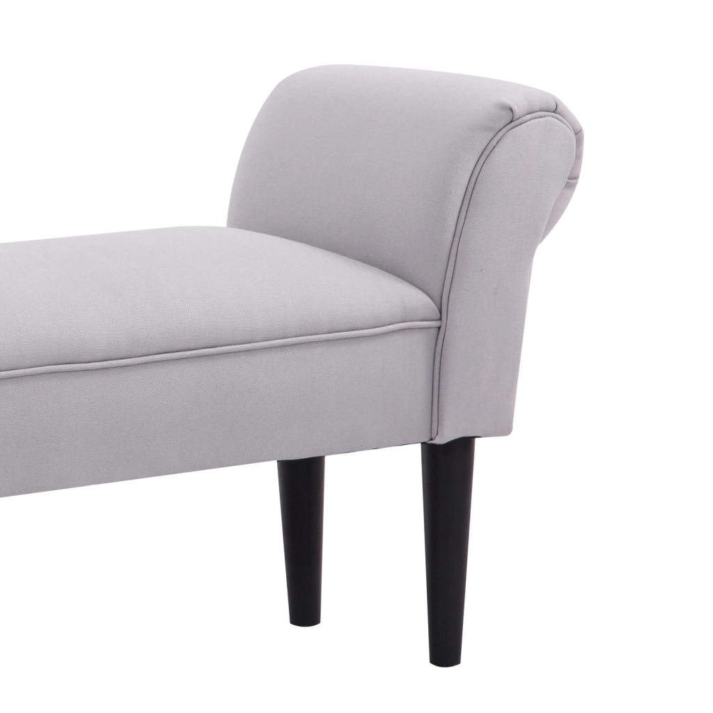 Divano imbottito 2 posti con braccioli e struttura in legno ¨C Minimal ¨C 102x36x51 cm Grigio Bianco