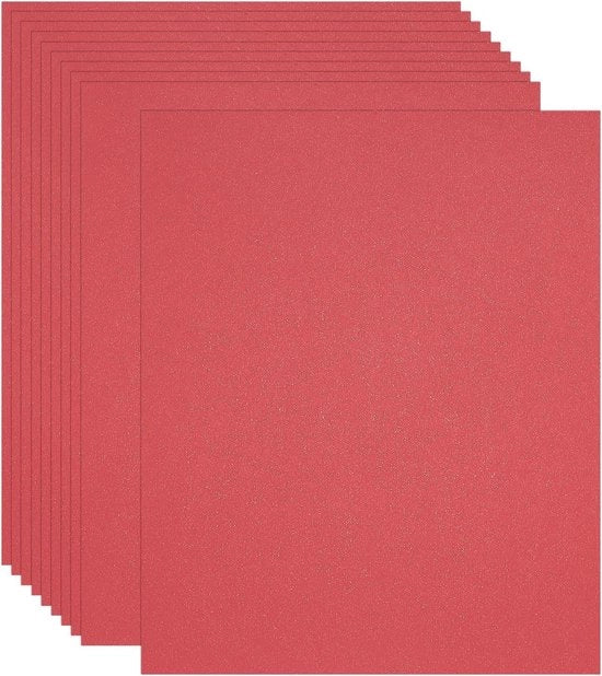 Papier di carta metallizzata glitter, colore rosso, formato A4, per arte e fai da te.