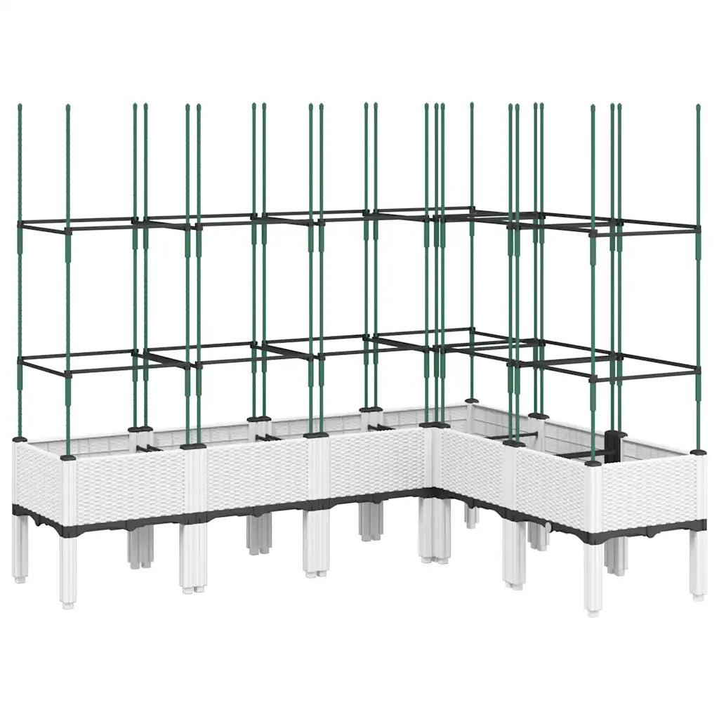 Fioriera da Giardino con Graticcio Bianco 160x120x142,5cm in PP 367969